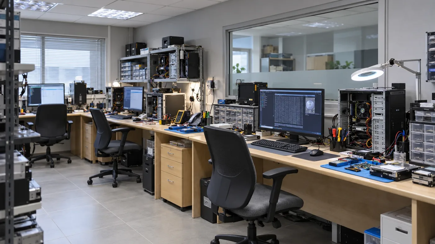 TeraDrive data recovery lab in Langley, BC, where devices shipped from across Canada are recovered